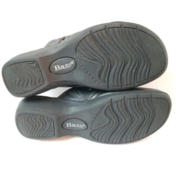 Bass black leather slides cutout mules comfort clogs 5.5 - Picture 8 of 8